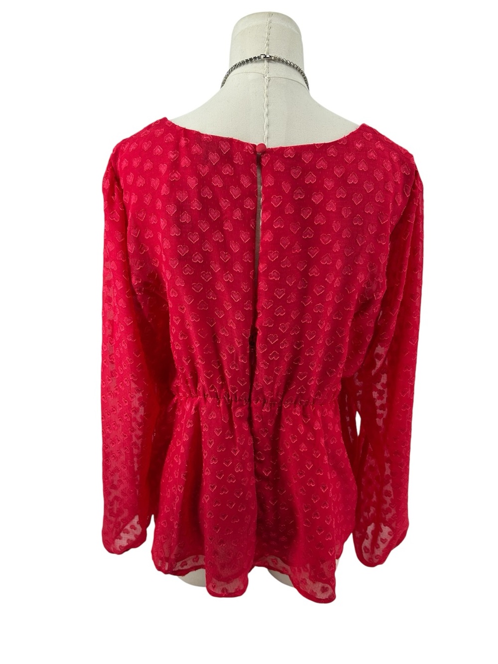 NWT Torrid Peplum Chiffon Clip Heart Blouse Size 0 12 NEW - Picture 10 of 15